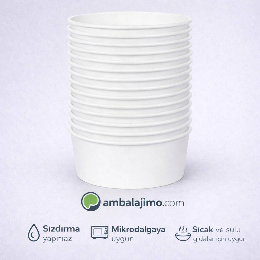 Beyaz Karton Salata Kasesi 1100cc (32 oz) - 3