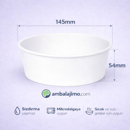 Beyaz Karton Salata Kasesi 550cc (20 oz) - 2