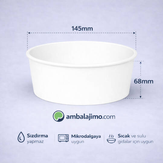 Beyaz Karton Salata Kasesi 750cc (26 oz) - 2