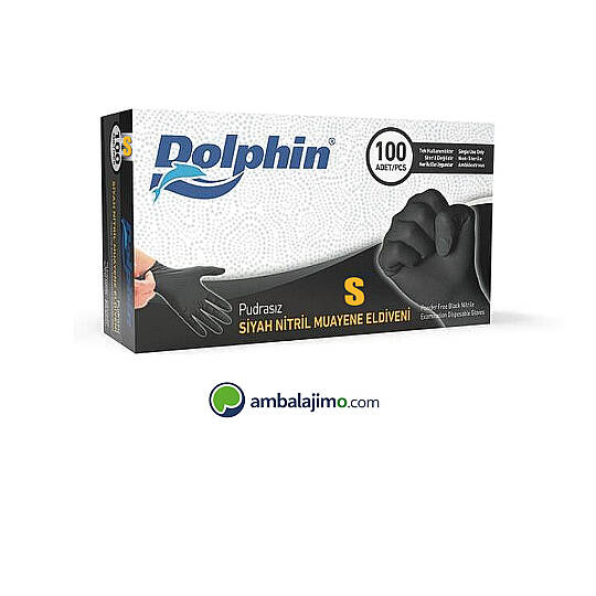 Dolphin Siyah Nitril Eldiven - S Beden