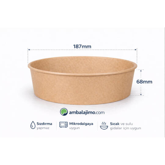 Kraft Karton Salata Kasesi 1300cc (38 oz) - 2