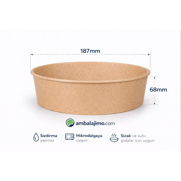 Kraft Karton Salata Kasesi 1300cc (38 oz) - 2
